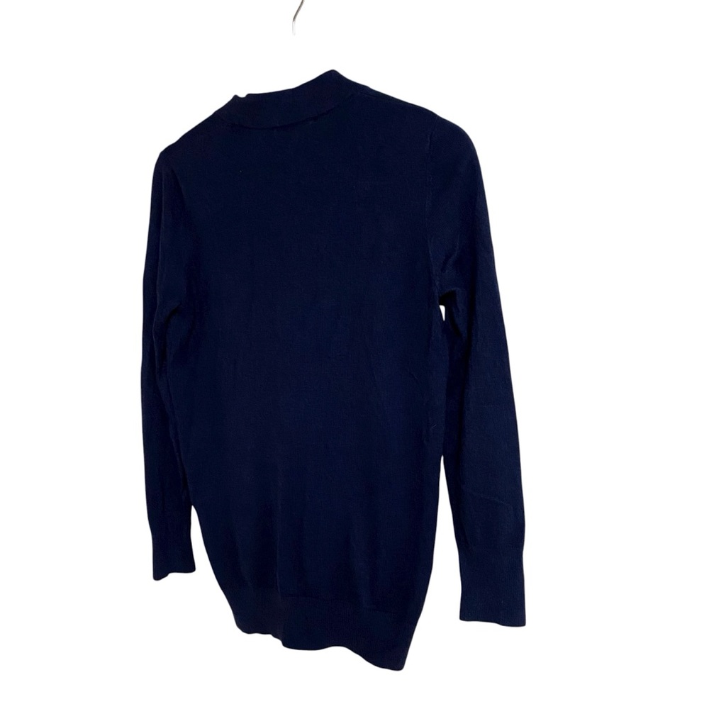 Lands’End navy blue cashmere blend button up long sleeve cardigan sweater size S - Picture 11 of 14